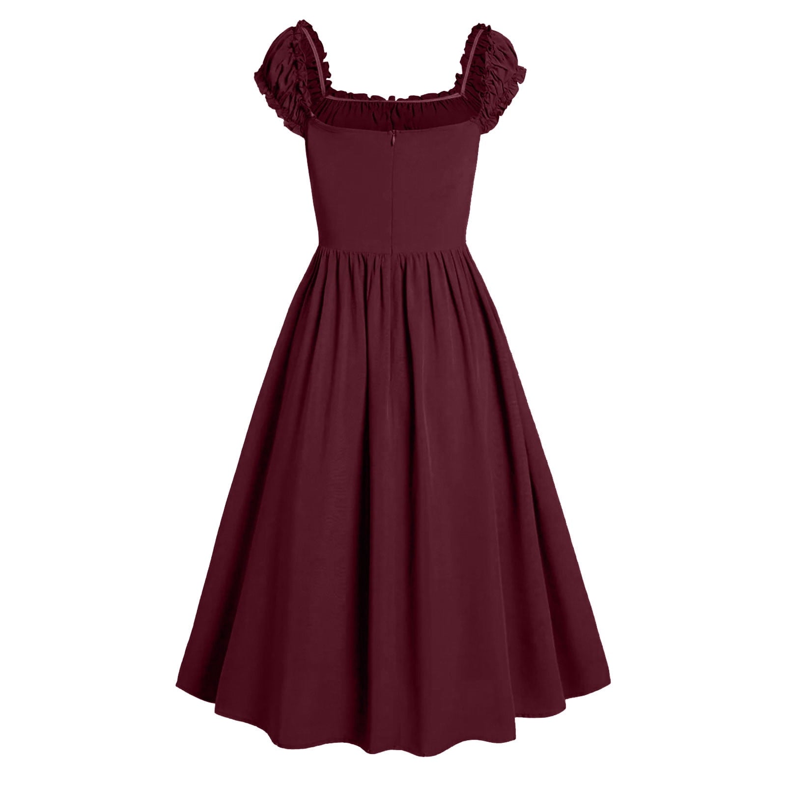 Jsaierl Womens Vintage Medieval Dress Renaissance Pleated Dress with Corset Patchwork Ball Gown Sleeveless Lace Up Midi Dresses