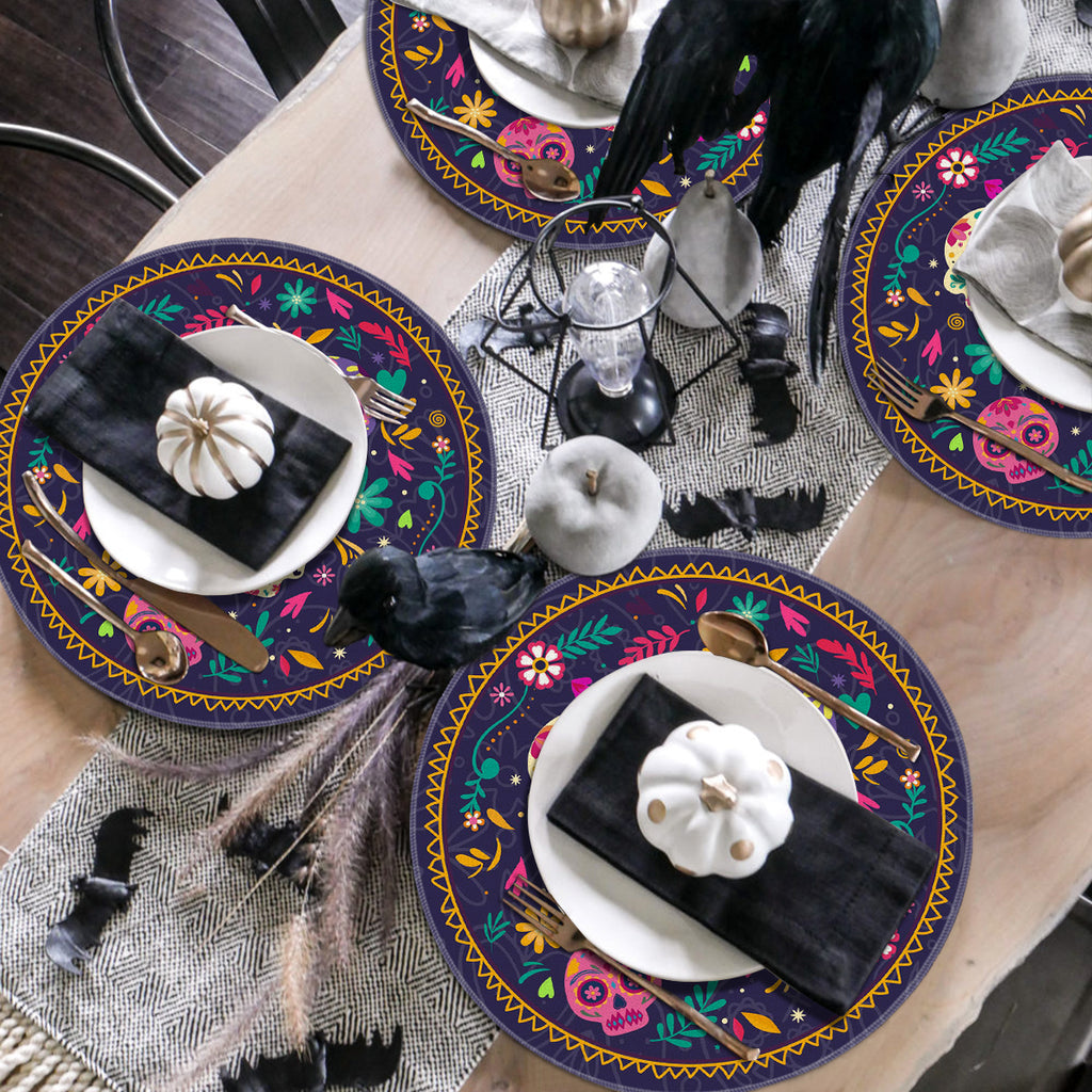 Sm:)e Halloween Table Runner Ghost Pumpkin 13x72 Inch, Halloween Party Kitchen Dining Indoor Outdoor Decorations,Orange
