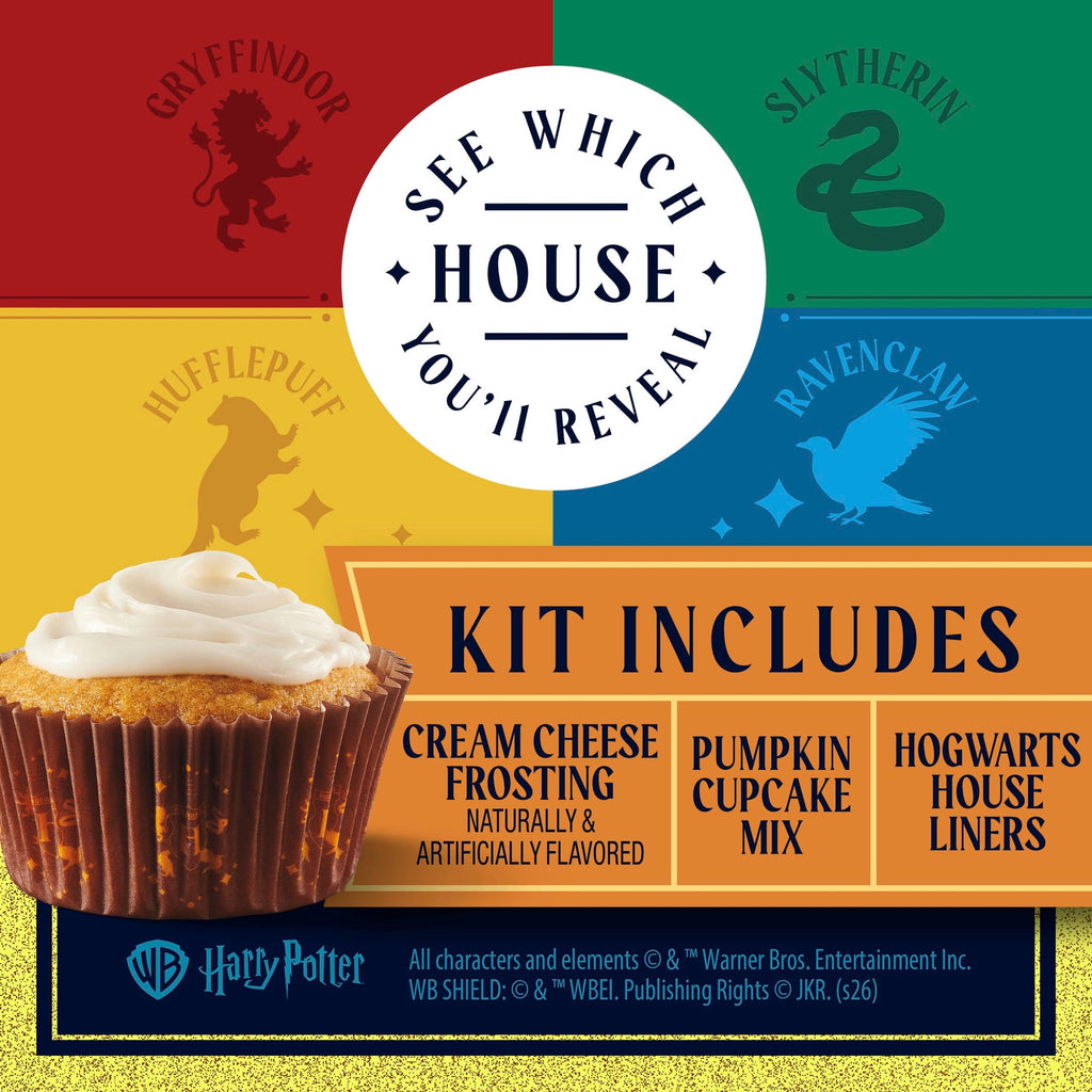 Betty Crocker Harry Potter Hogwarts House Pumpkin Cupcake Kit, 12 Count, 13.6 oz