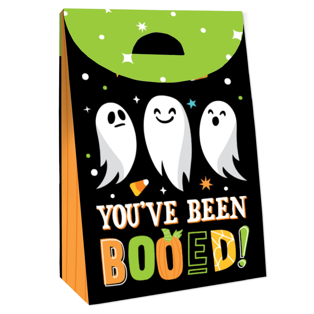 Big Dot of Happiness You've Been Booed - Ghost Halloween Gift Favor Bags - Party Goodie Boxes - Set of 12