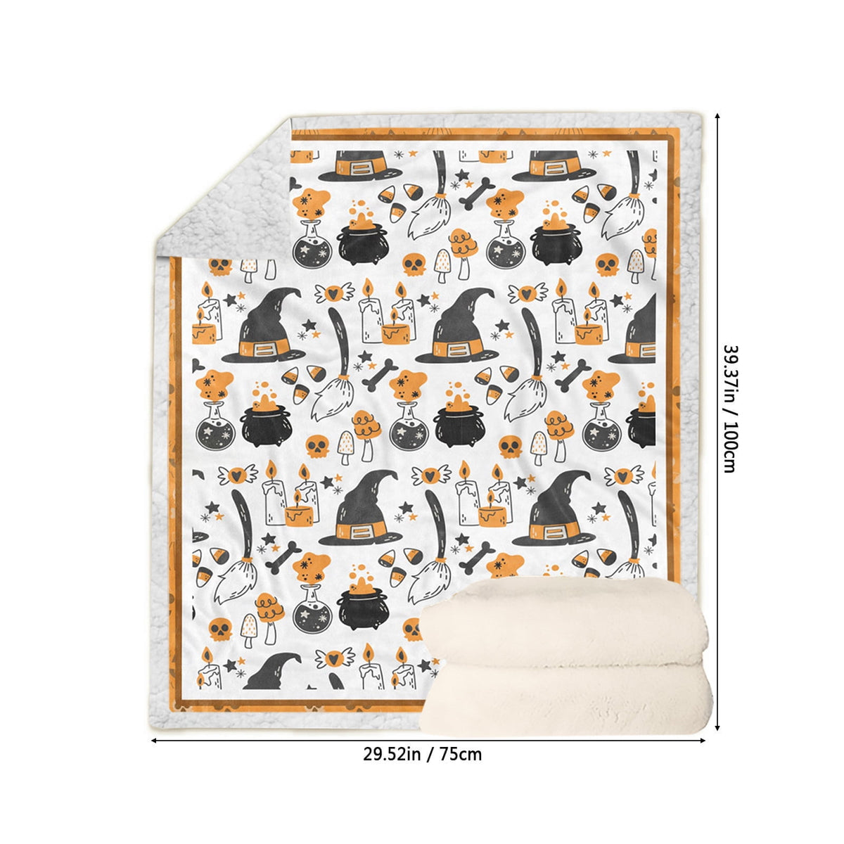 FastXmas Halloween Throw Blanket, 30"x40" Flannel Fleece Pumpkins Maple Checkered Plush Blanket, Soft Lightweight Skin-Friendly Fall Harvest Decorative Throw Blanket for Couch Sofa Bed Outdoor