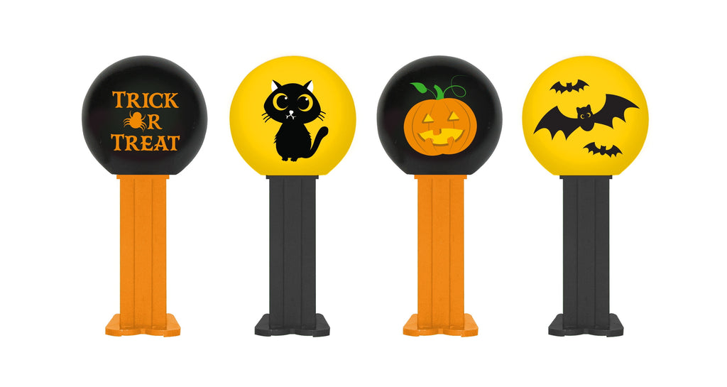 PEZ Halloween Party Bag, 12 Individually Wrapped Mini Candy Dispensers, Each With 1 Candy Refill