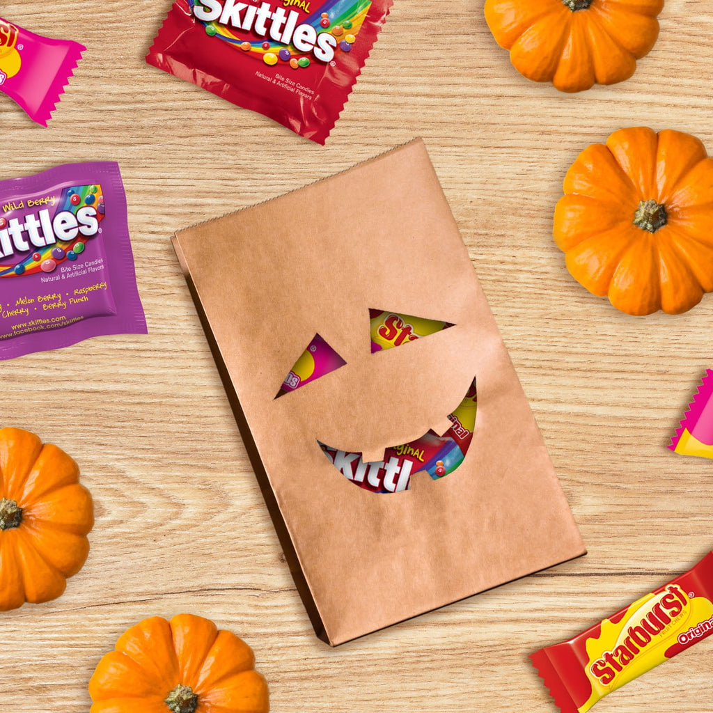 Skittles & Starburst Fun Size Chewy Halloween Candy Variety Pack, 80 Ct Bulk Bag