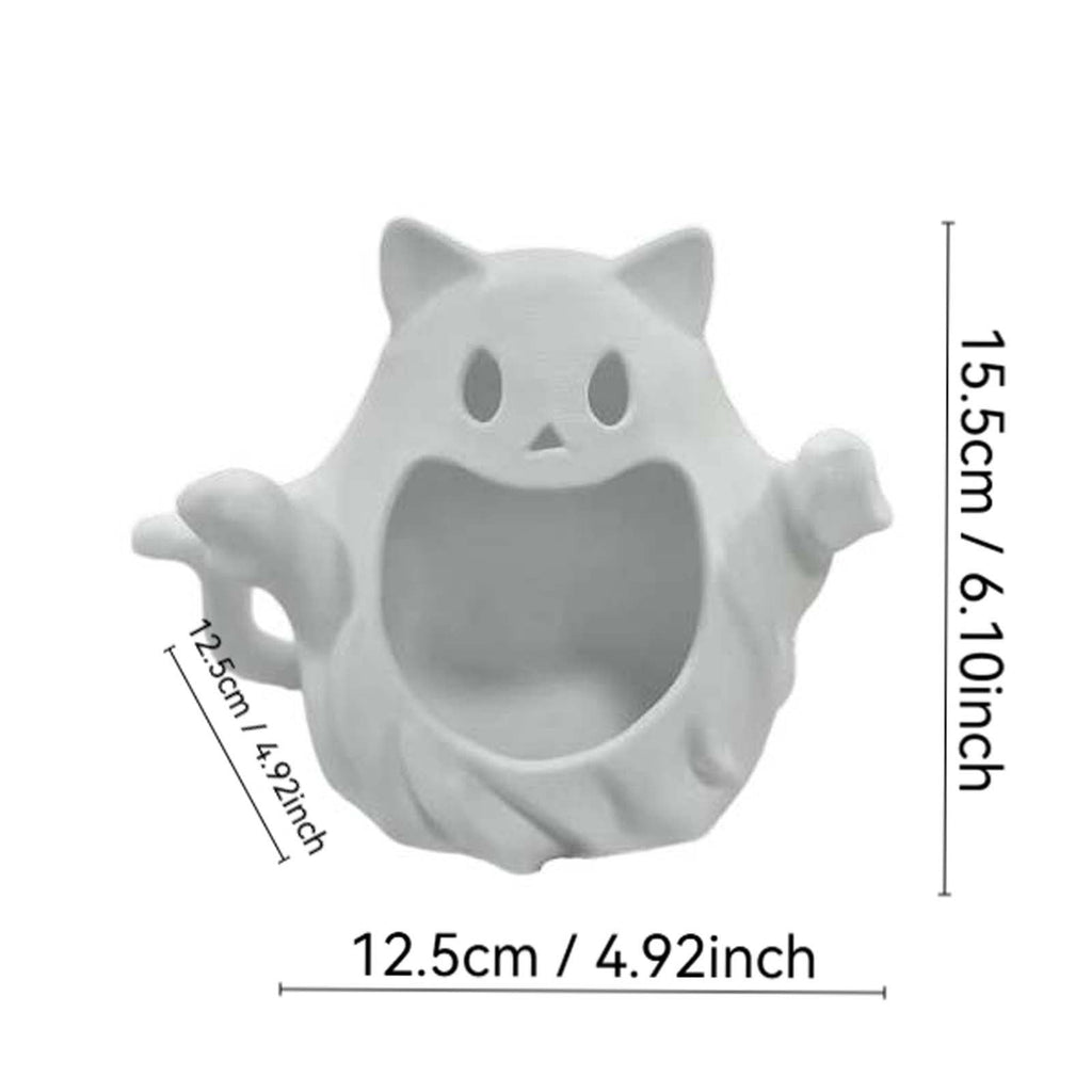 Diceymbol Halloween Pumpkin Snack Bowl Stand Collapsible Broomstick Candy Tray for Cupcakes & Desserts, Resin Serving Platter with Ceramic Pumpkin Bowls