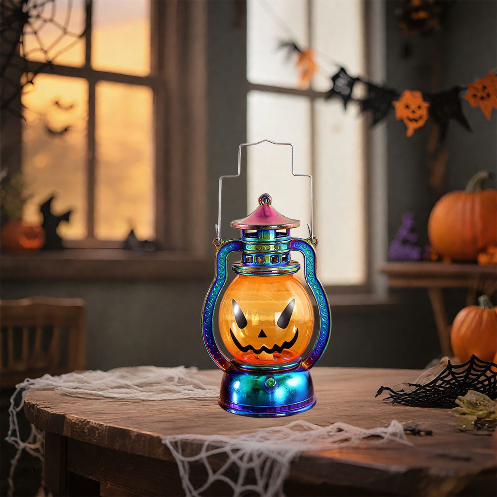 Black Halloween Mini LED Lantern Table Centerpiece 5.1 Inch for Indoor Decor, 2 Inch, 5 cm