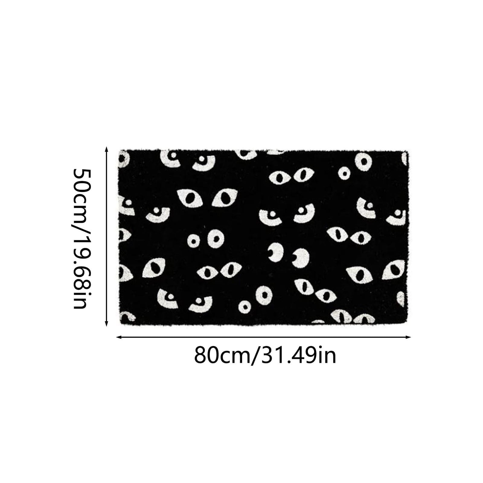 Halloween Eye Pattern Faux Coir Doormat, Non Slip Coir Door Mat for Front Door Entryway, Indoor Outdoor Welcome Rug for Bathroom Kitchen Patio Porch Decor, 20" x 31.5"