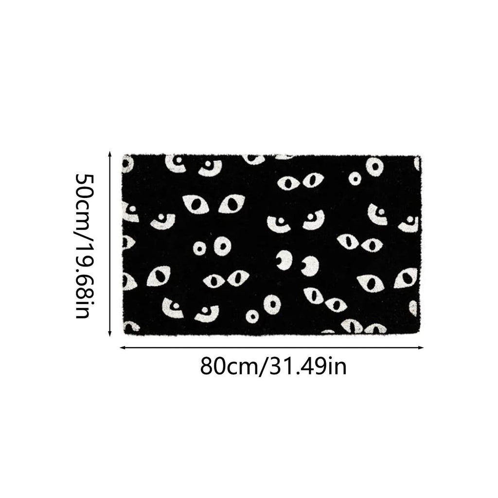 Tepsmf Halloween Ghost Doormat 19.7x31.4IN Black And Orange Checkered Soft Halloween Bathroom Rug Non Slip Cute Spooky Ghost Bathroom Decoration For Front Doors Porches And Holiday Decorations