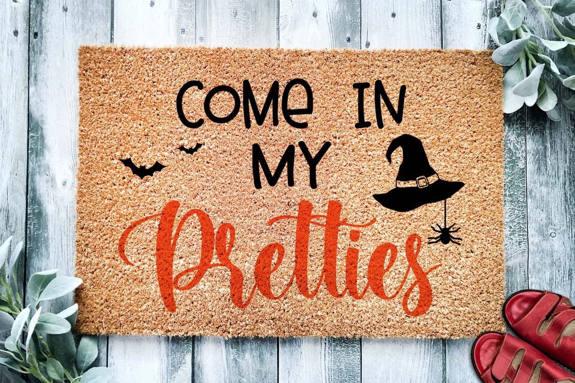 Come In My Pretties Door Mat | Funny Doormat | Welcome Mat | Halloween Decor | Funny Door Mat | Home Doormat | Halloween Welcome Mat