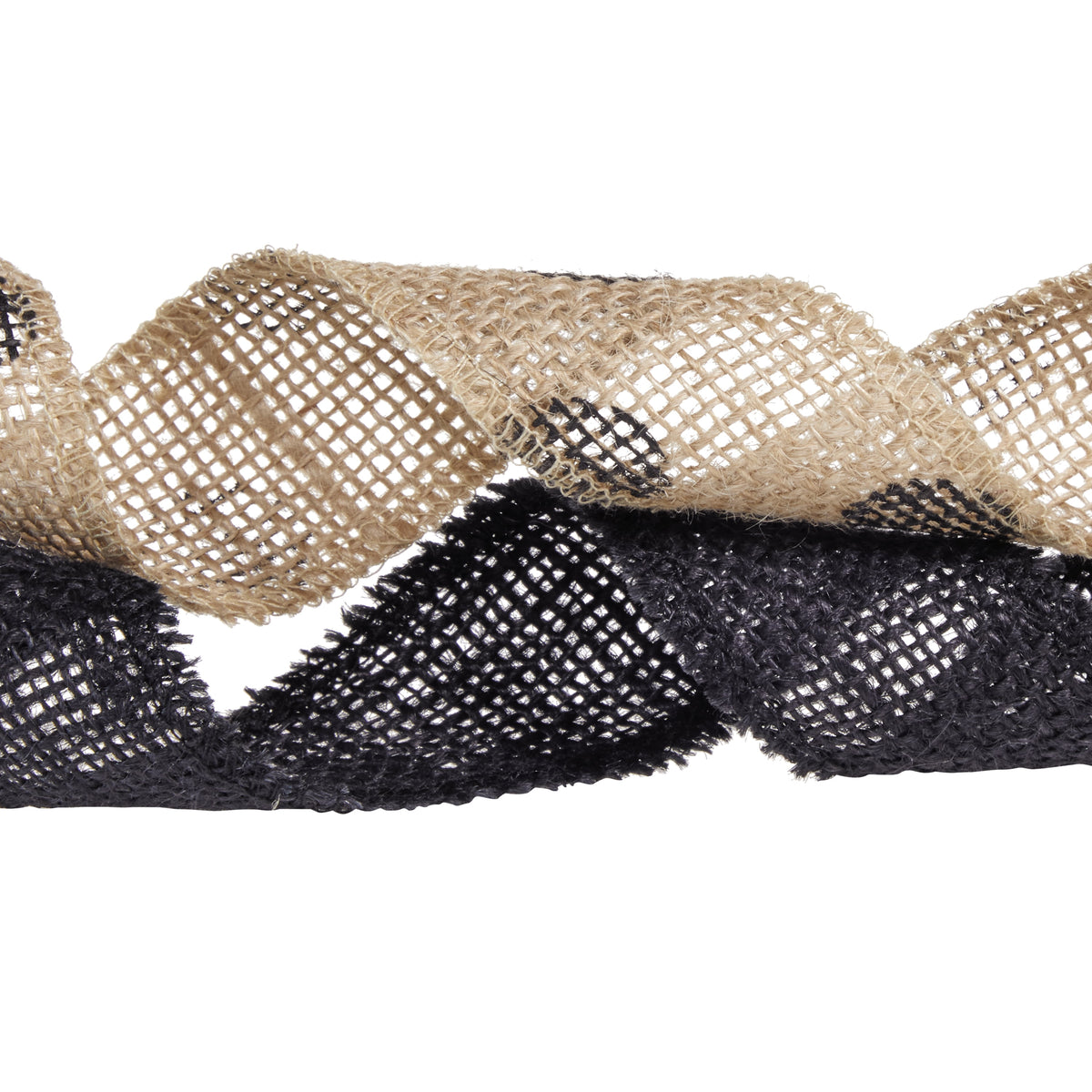 Love, Laugh, Craft Burlap Ribbon Set, 1.5"W x 3-Yds, Natural/White Stripe