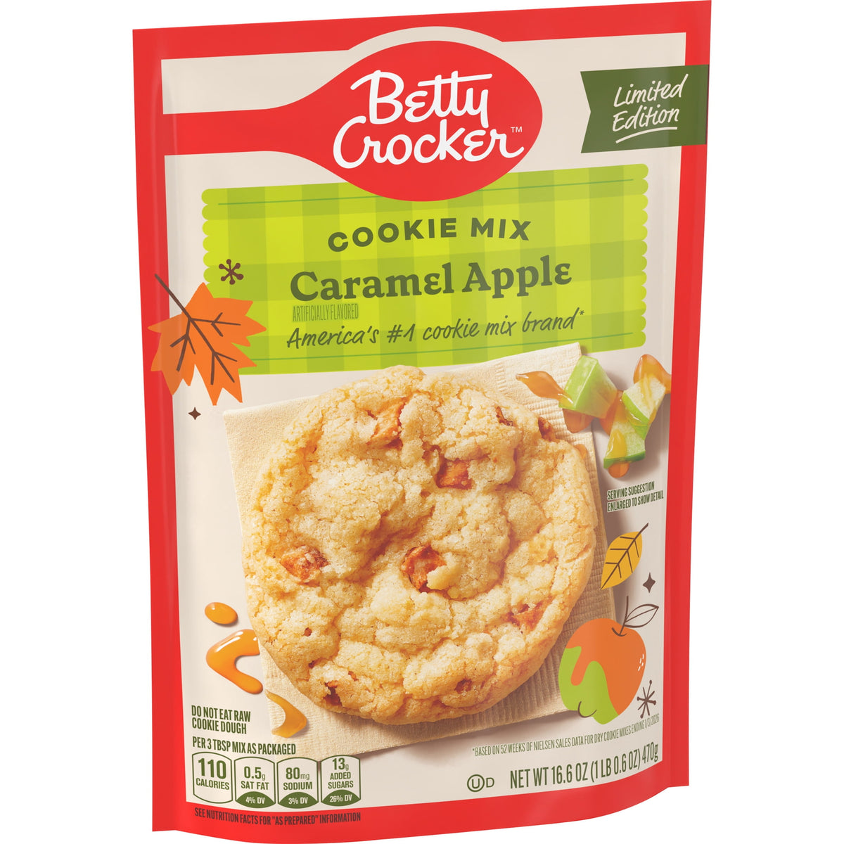 Betty Crocker Limited Edition Caramel Apple Cookies, Cookie Mix, 16.6 oz