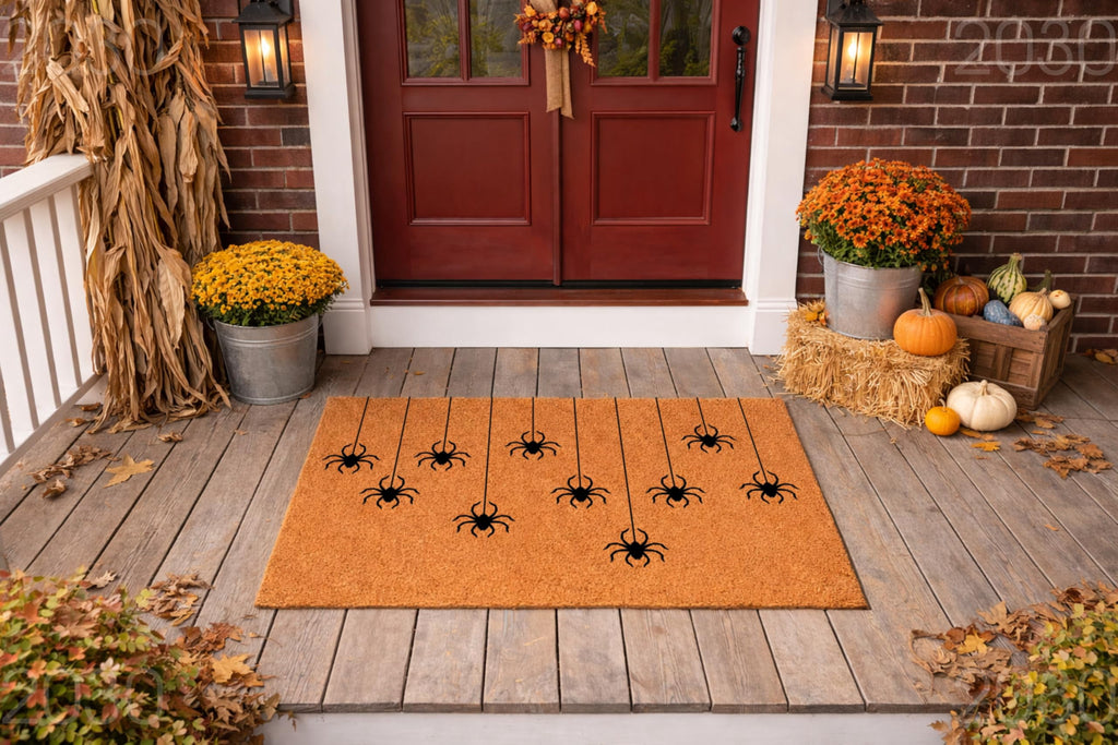 Spiders Halloween Door Mat | Funny Doormat | Welcome Mat | Halloween Decor | Funny Door Mat | Home Doormat | Halloween Mat | Cute Spider