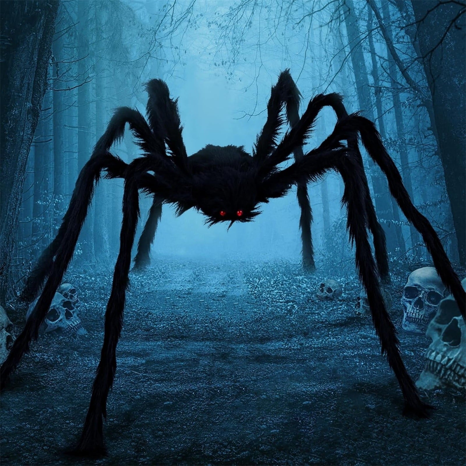 Giant Spider 6.5 Ft, 78" Halloween Decorations Fake Halloween Decor Spiders Large, Furry Spiders for Outdoor Indoor Yard Home Costumes Party House Décor, 1 Pack