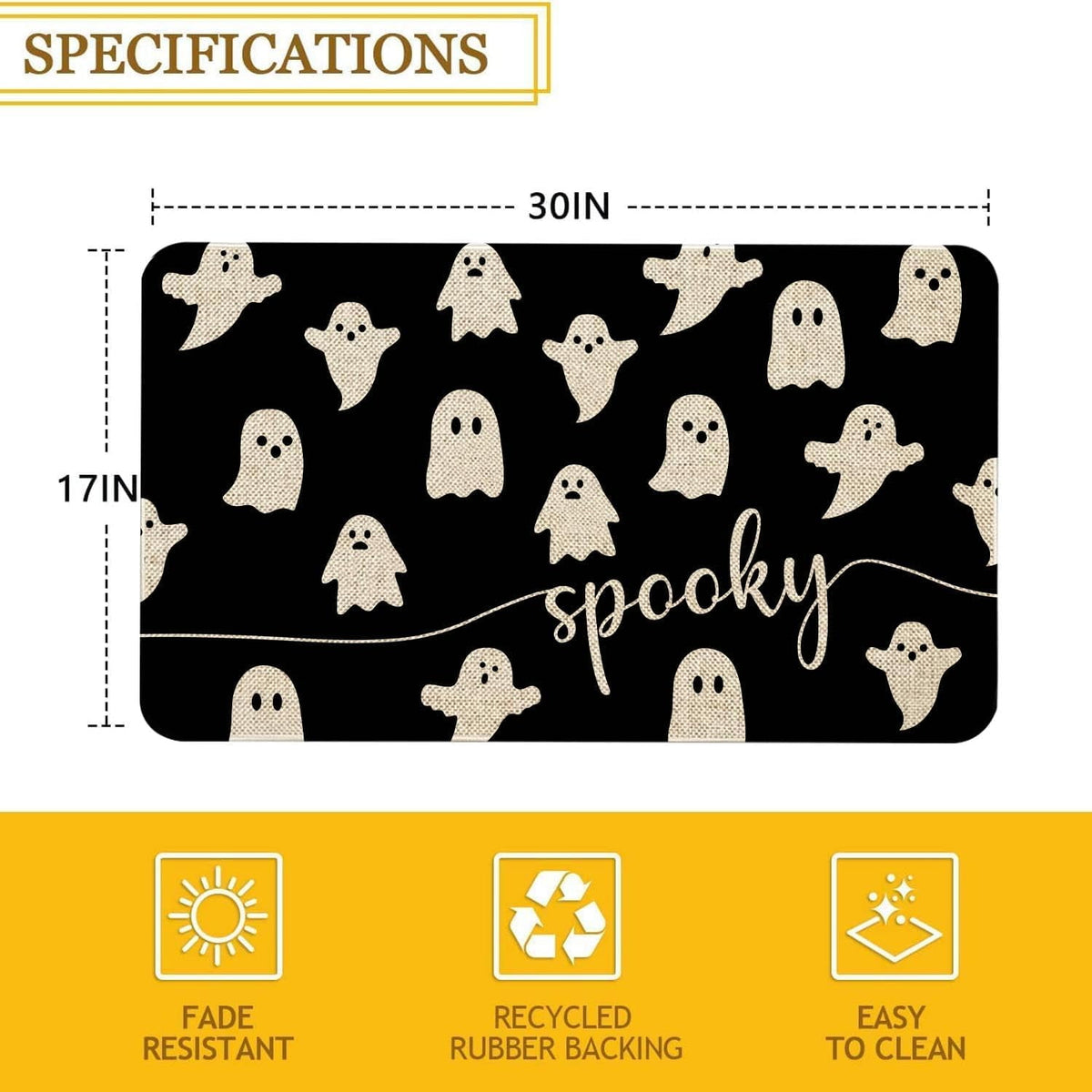 Halloween Door Mat 30 X 17 Inch Halloween Skull Doormat Indoor Outdoor Entrance Floor Mat Non Slip Halloween Decor Rubber Welcome Mats