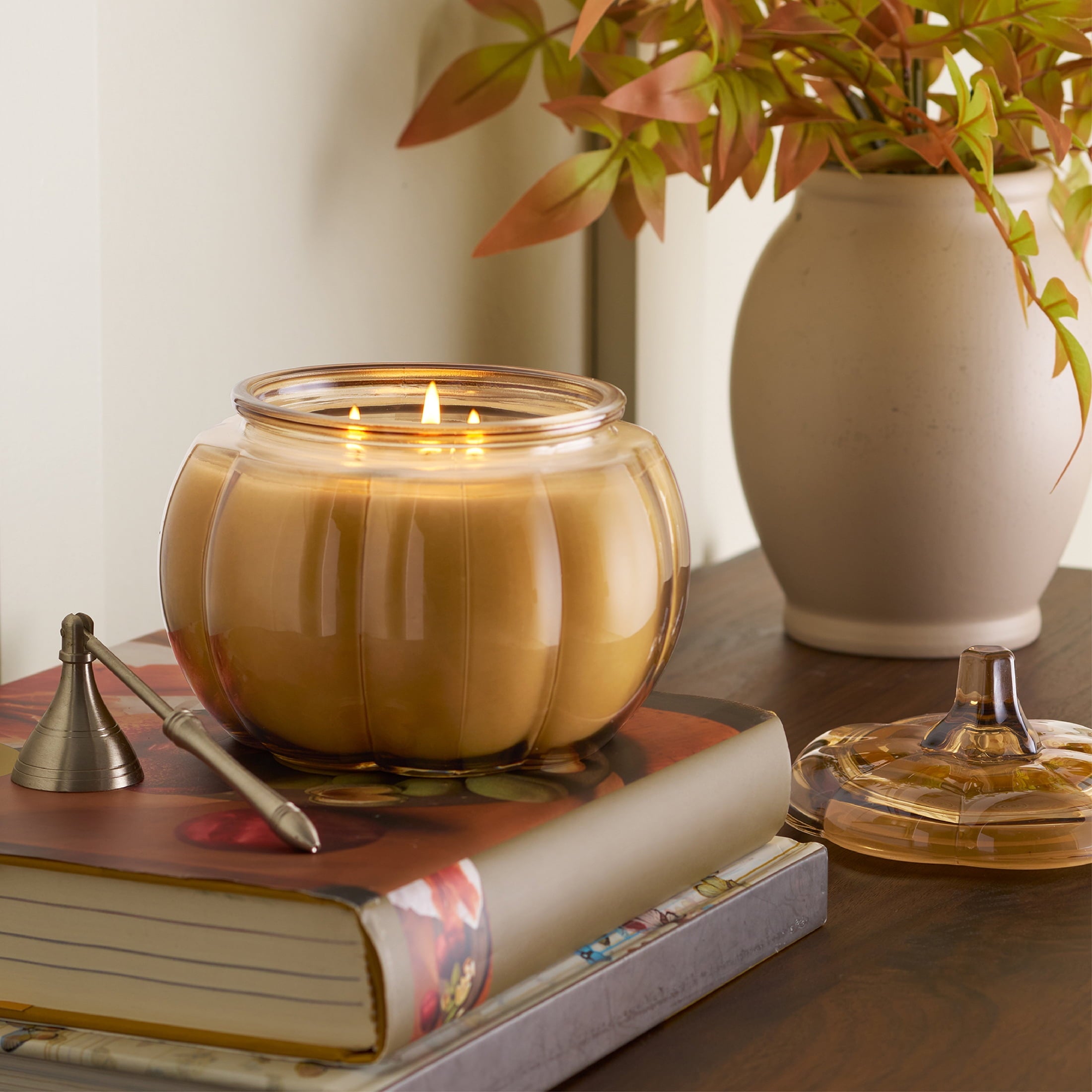Better Homes & Gardens 3-Wick 30 oz Glass Jar Candle, Farm Apple Pumpkin