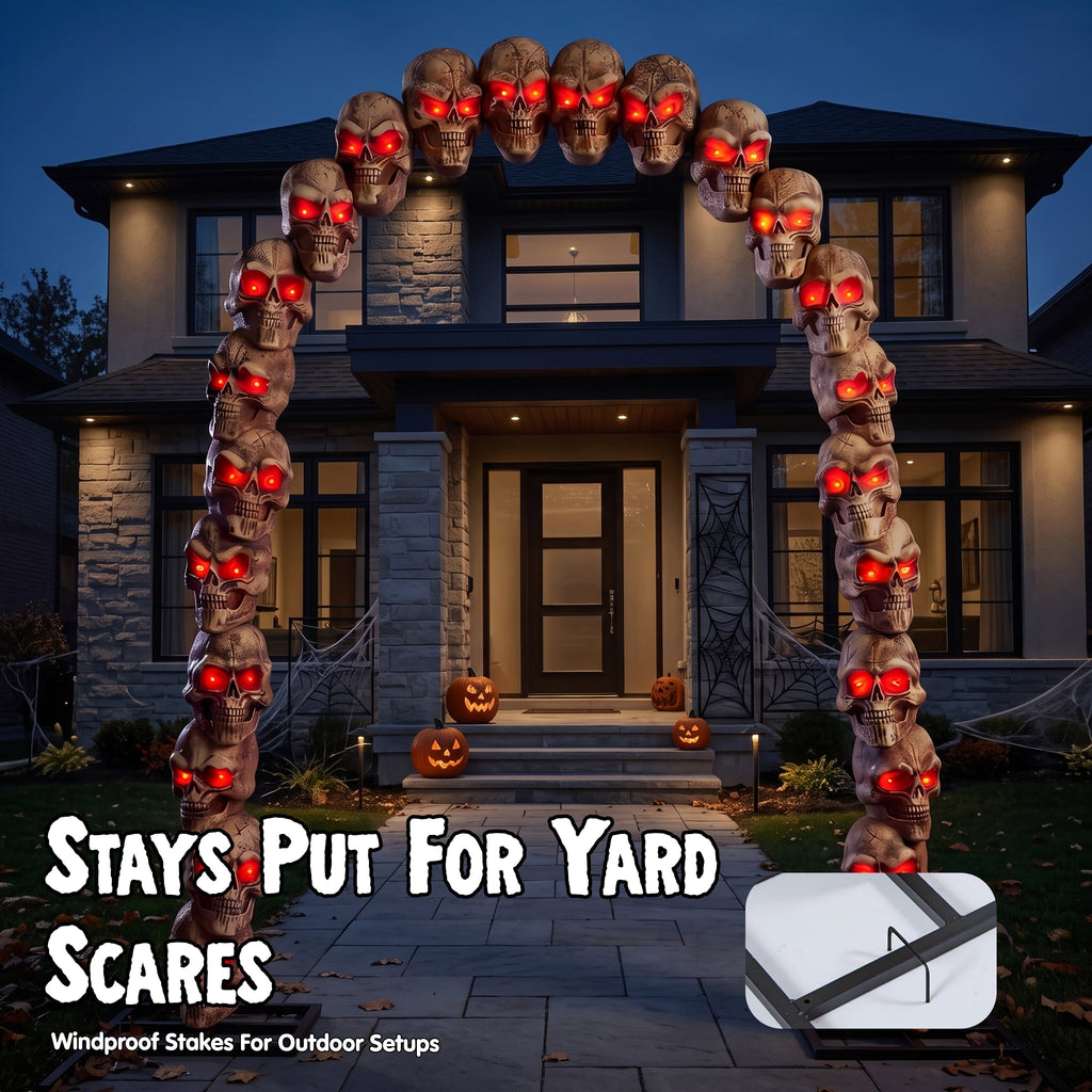Joyfy 3.3x6.4FT Giant Halloween Groundbreaker Skeleton Decorations Outdoor, Light Up Animated Skeleton, IR Activated with Creepy Sound & Scary Motion, Scary Outdoor Indoor Halloween Decor for Graveya