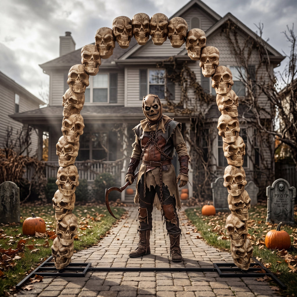 Joyfy 3.3x6.4FT Giant Halloween Groundbreaker Skeleton Decorations Outdoor, Light Up Animated Skeleton, IR Activated with Creepy Sound & Scary Motion, Scary Outdoor Indoor Halloween Decor for Graveya
