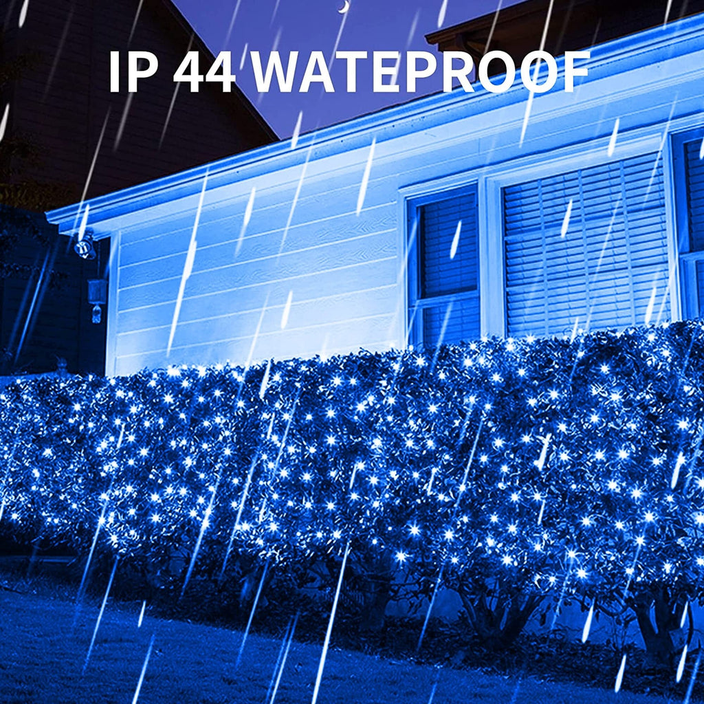 Dazzle Bright Christmas Net Lights, 360 LED 12FT x 5 FT Transparent Wire Waterproof Connectable String Lights with 8 Modes Christmas Outdoor Lights for Bushes Garden Party Holiday Decoration (Green)