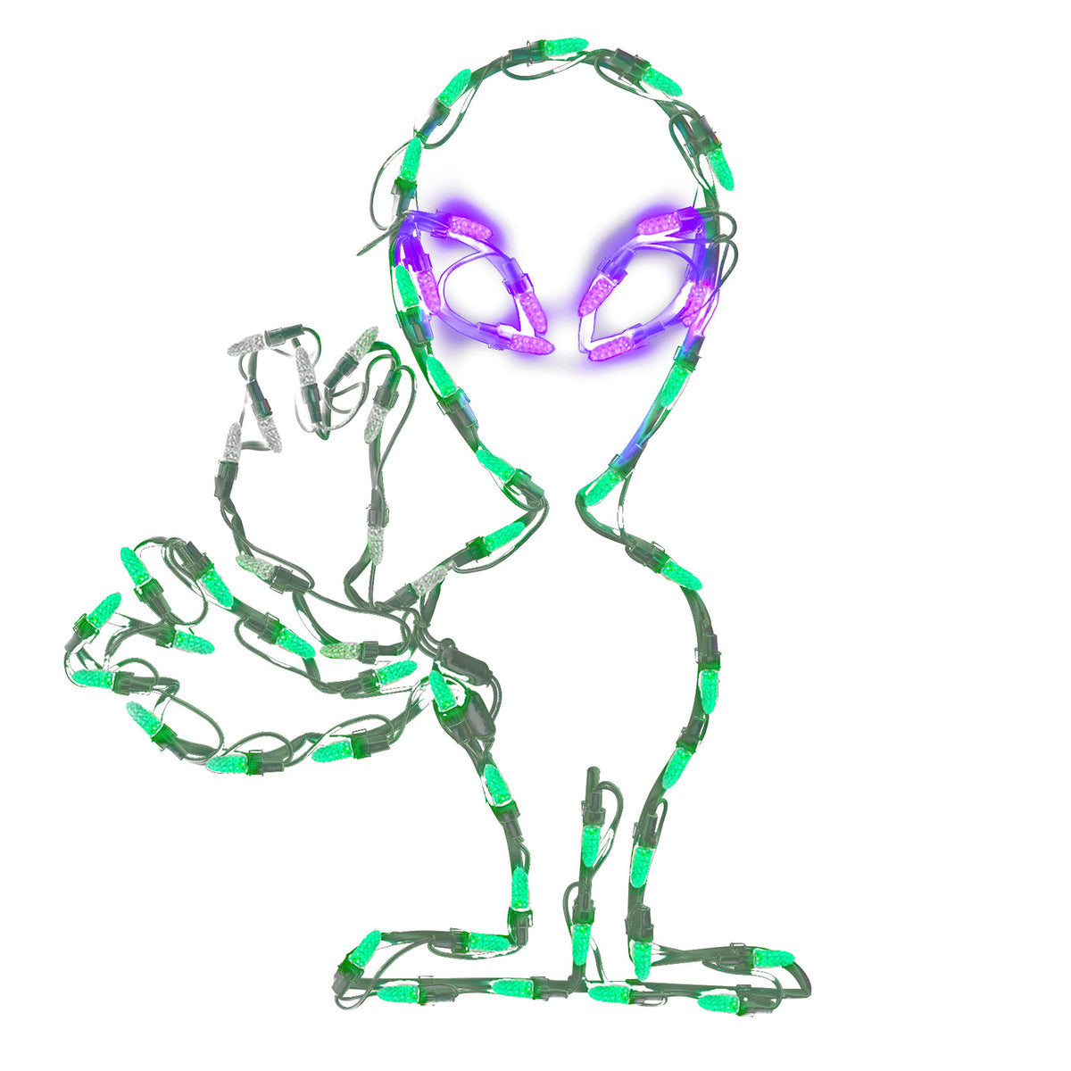 Animated 21 in. LED Waving Alien Halloween Yard Decoration