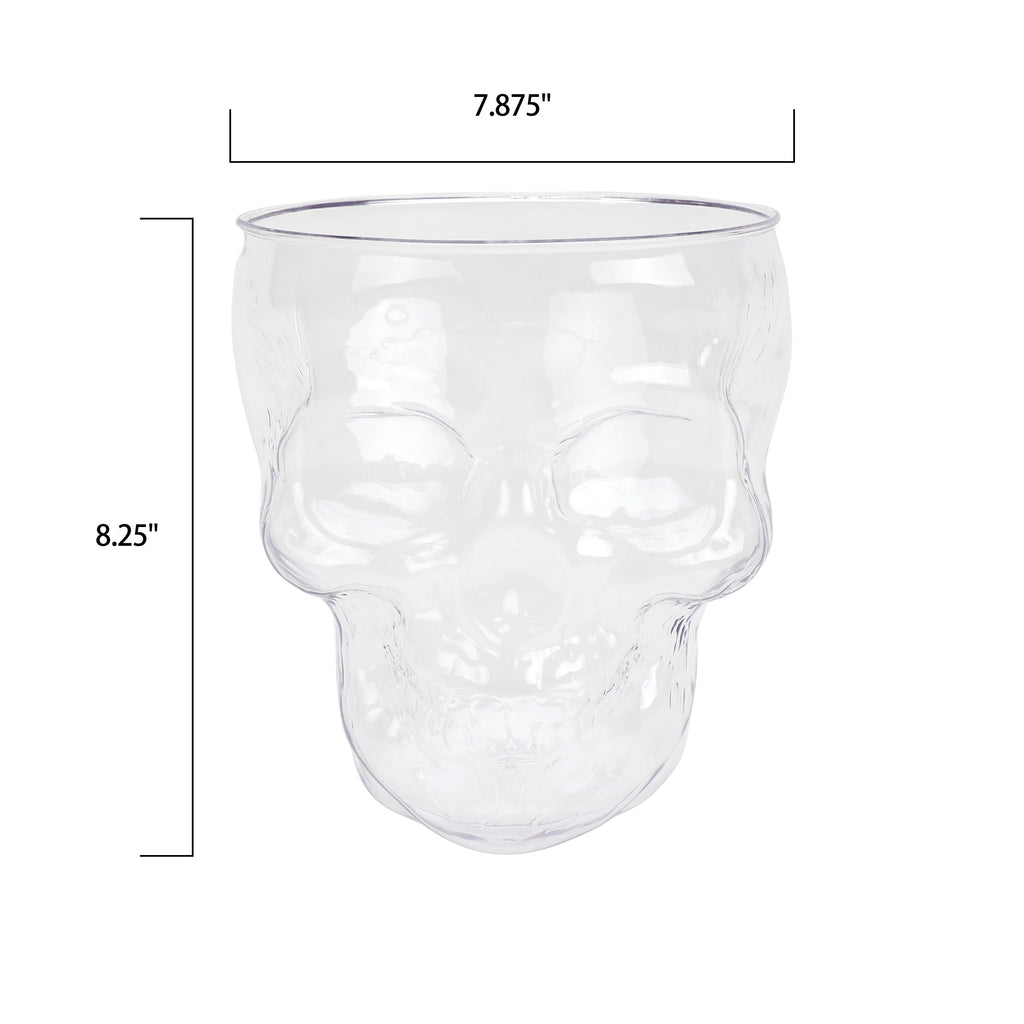 Way to Celebrate Halloween Clear Acrylic Skull Bowl, 4.5 qt