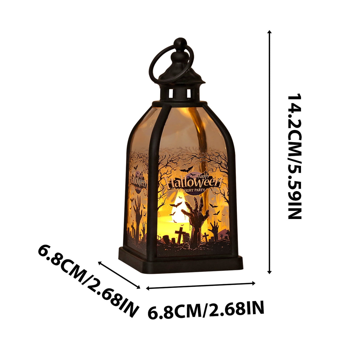 Halloween Decorations Indoor Candle Lantern With LED Lights Hanging Spooky Halloween Lanterns For Indoor Outdoor Home Room Door Party Decor