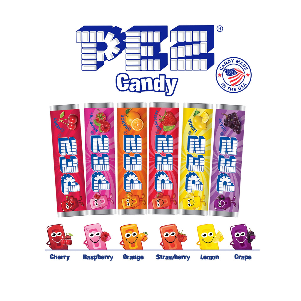 PEZ Halloween Party Bag, 12 Individually Wrapped Mini Candy Dispensers, Each With 1 Candy Refill