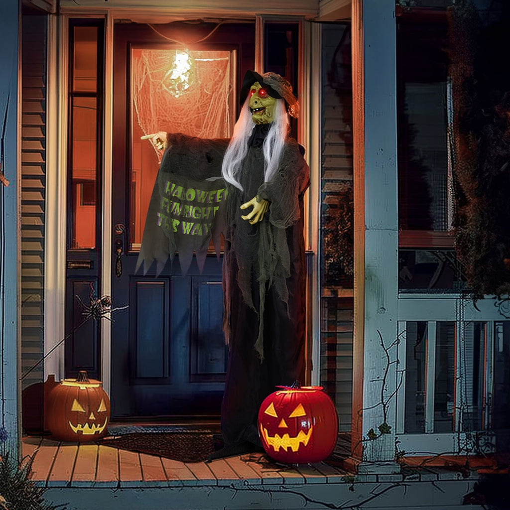 Yescom 9ft Flying Witch with Vulture & Owl Skeleton Halloween Outdoor Décor 2026