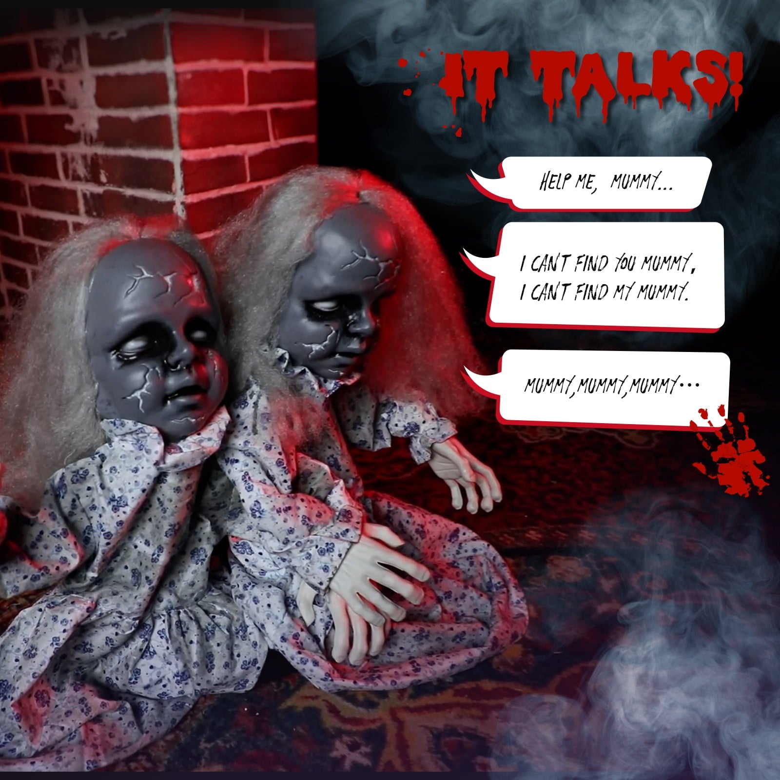 Zimtown Halloween Animatronic Outdoor Decoration, Animatronic Dolls Walking Around,3FT