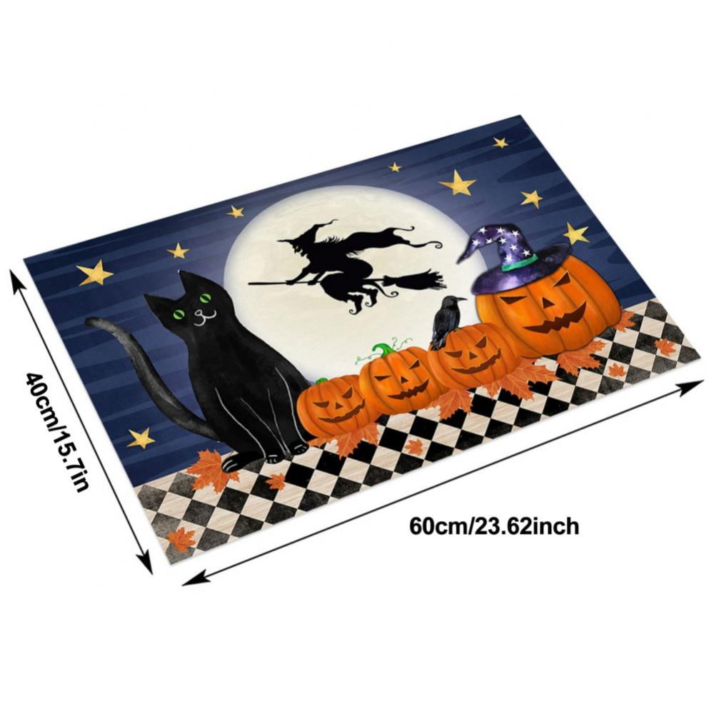 Halloween Door Mat Outdoor Trick or Treat Doormat Non Slip Funny Rug Pumpkin Holiday Decorative Entrance Mat for Halloween Indoor Outdoor Decoration, 15.7x23.6"