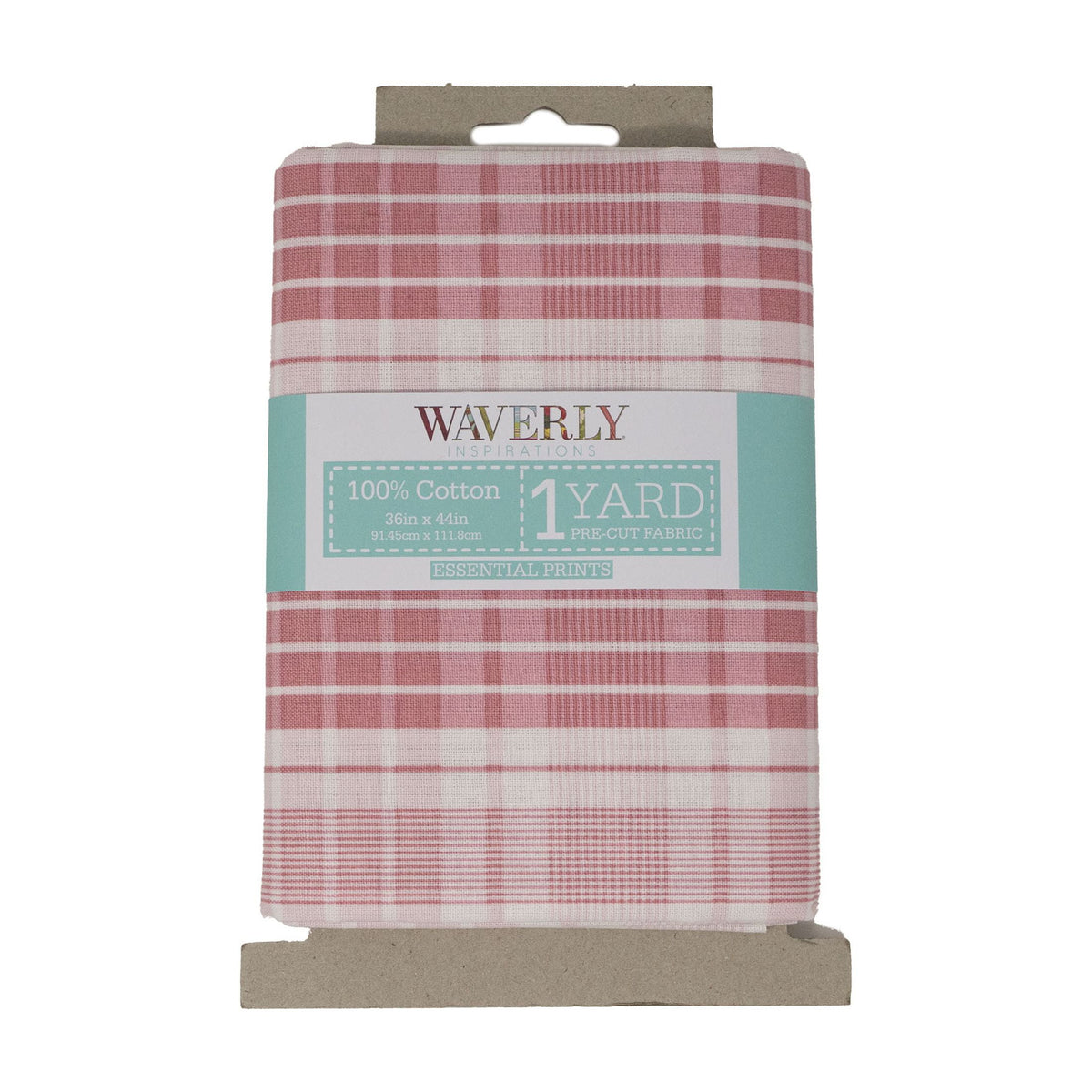 Waverly Inspirations 1 Yard Cut 100% Cotton Fabric, Plaid Tea Rose, 44 in Wide