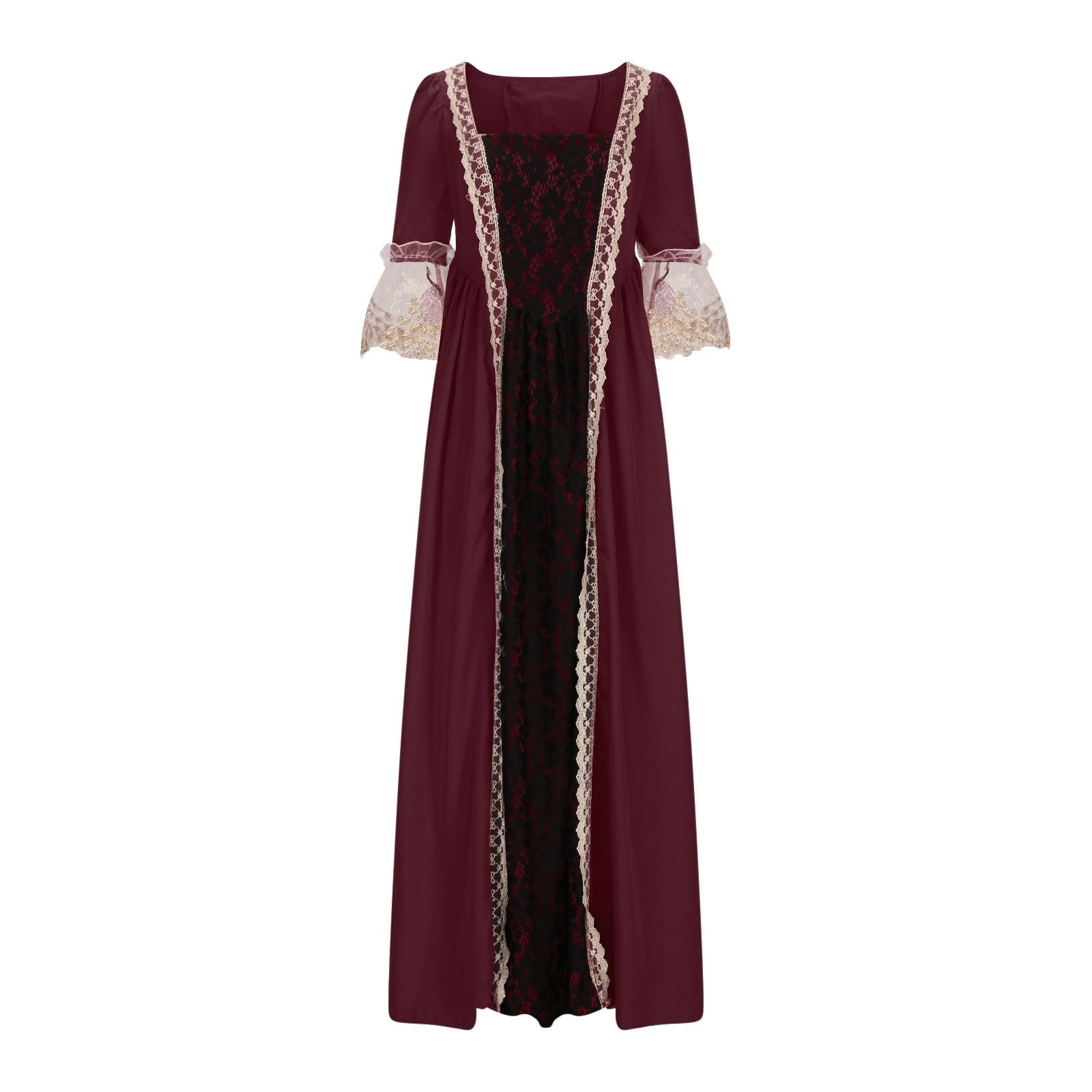 UPPADA Plus Size Victorian Dress for Women Lace Up Flare Sleeve Ball Gown with Corset Evening Party Maxi Gowns Vintage Cocktail Dress Wedding Dresses Early