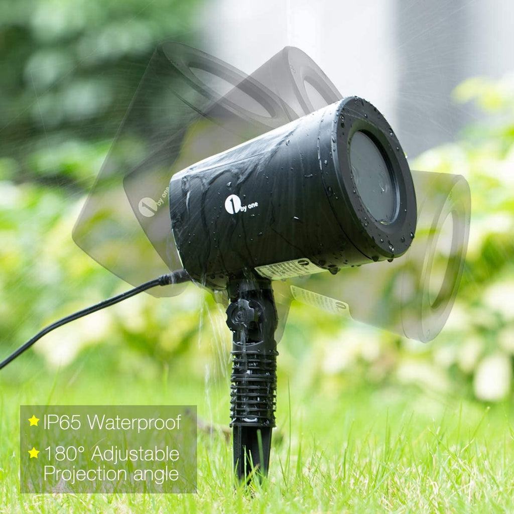 1byone Halloween Led Pattern Projection Lights Auto-Shifting Images & Switchable Pattern Outdoor/Indoor Use, IP65 Water-Resistant, High Resolution Graphics