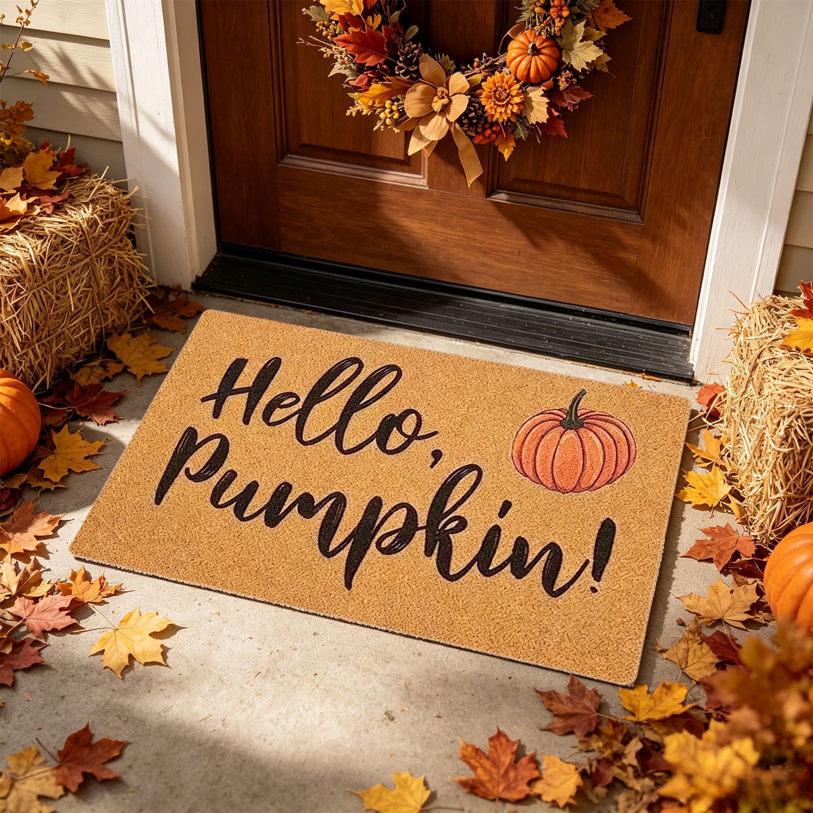 WWC Halloween Door Mat, 32x20 inch Halloween Decor Thick Non Slip Ghost doormat, Entryway Rug for Fall Party Indoor Outdoor Front Porch