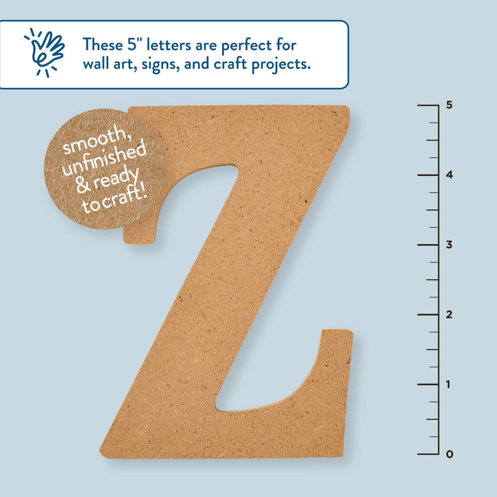 Plaid Unfinished Wood MDF 5" Letter for DIY Arts and Crafts, A