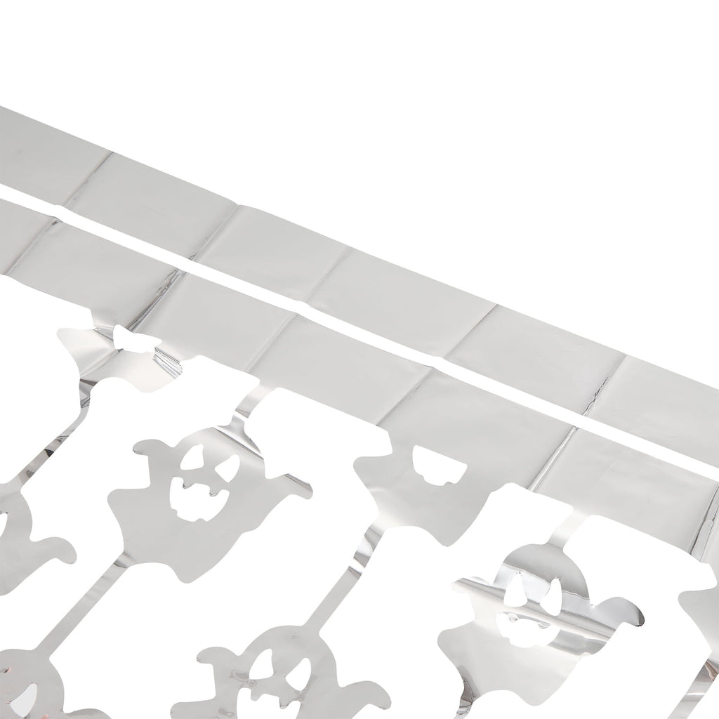 Spooky Bats and Ghosts Fringe Door Decoration, Silver and Black, Halloween by Way To Celebrate