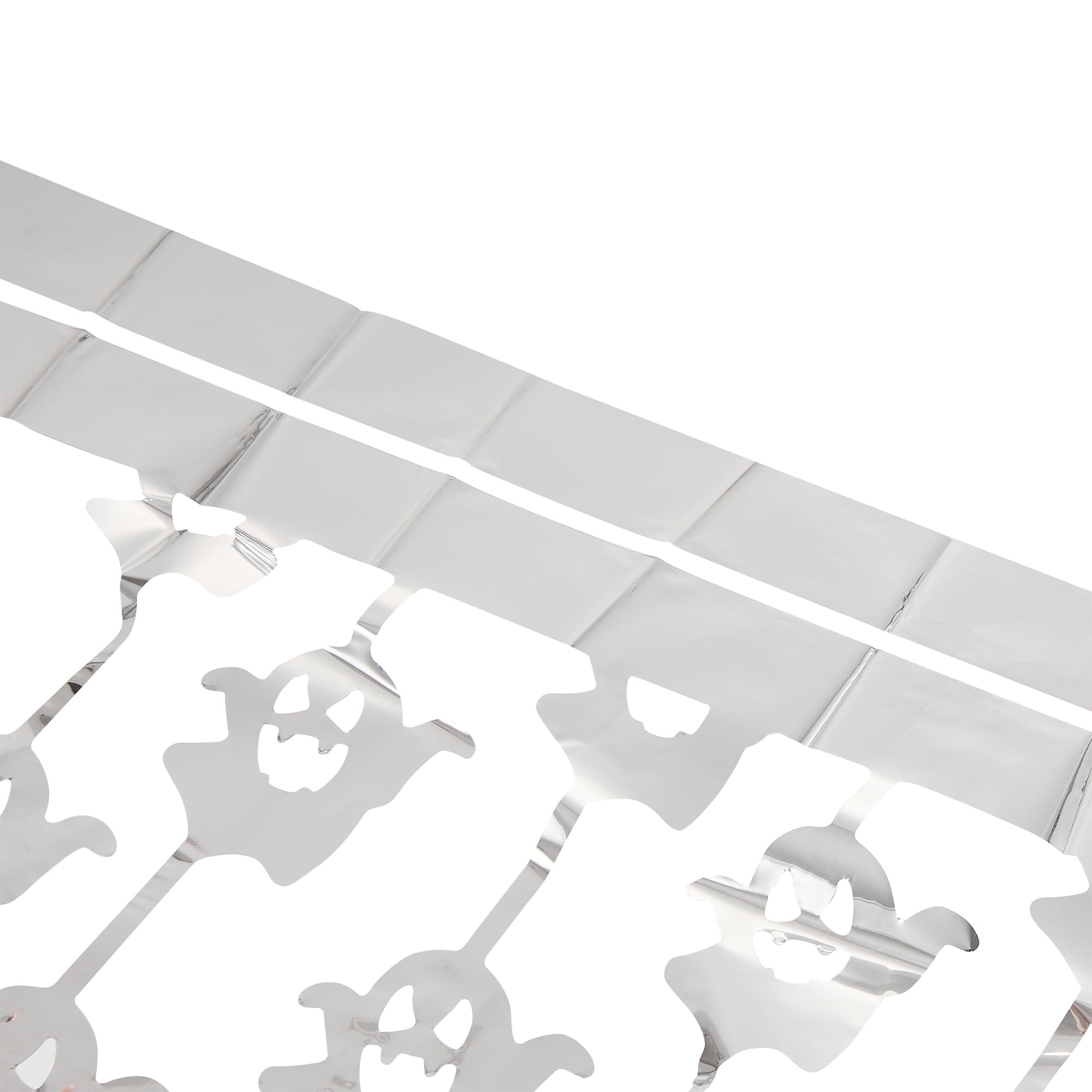 Spooky Bats and Ghosts Fringe Door Decoration, Silver and Black, Halloween by Way To Celebrate