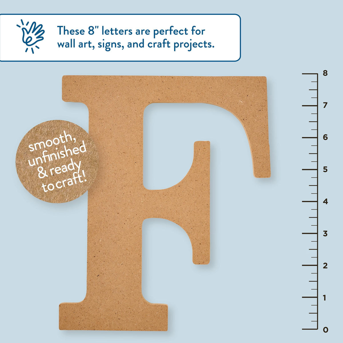 Hello Hobby Surfaces Unfinished Wood MDF Letter A, 8 in