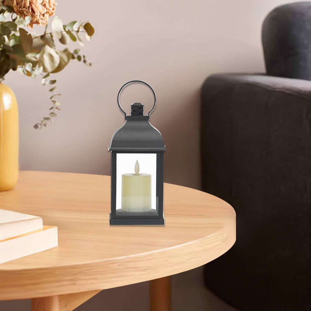 Japceit Electronic Candle Lamp, Flameless LED Wind Light, Outdoor Camping Lantern with Timer, Halloween Christmas Party Decoration, Battery Operated Candlestick for Tabletop