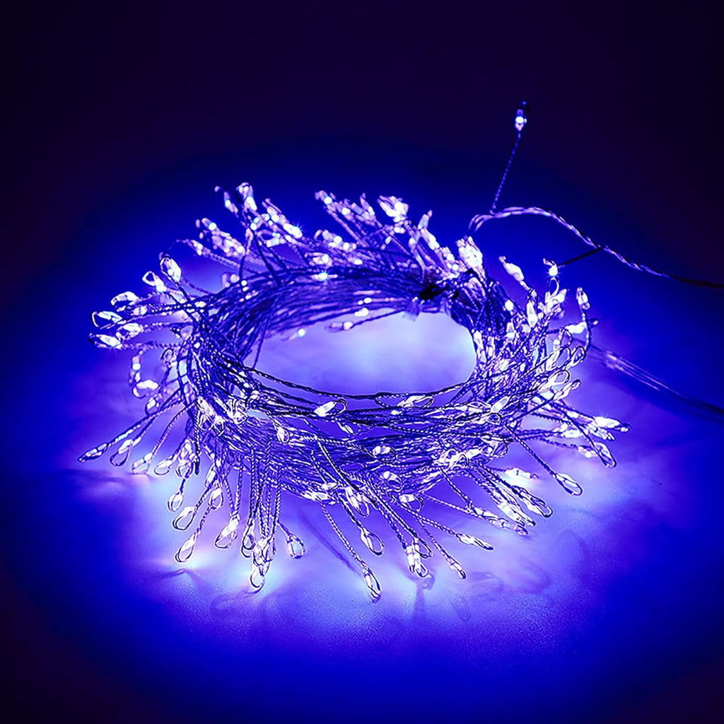 Mini Firecrackers String Light 19.68Ft 200 LED USB Operated 8 Modes Cluster Chain Fairy String Lights with Remote Control Firefly Lights for Xmas Party Home Garden Decoration