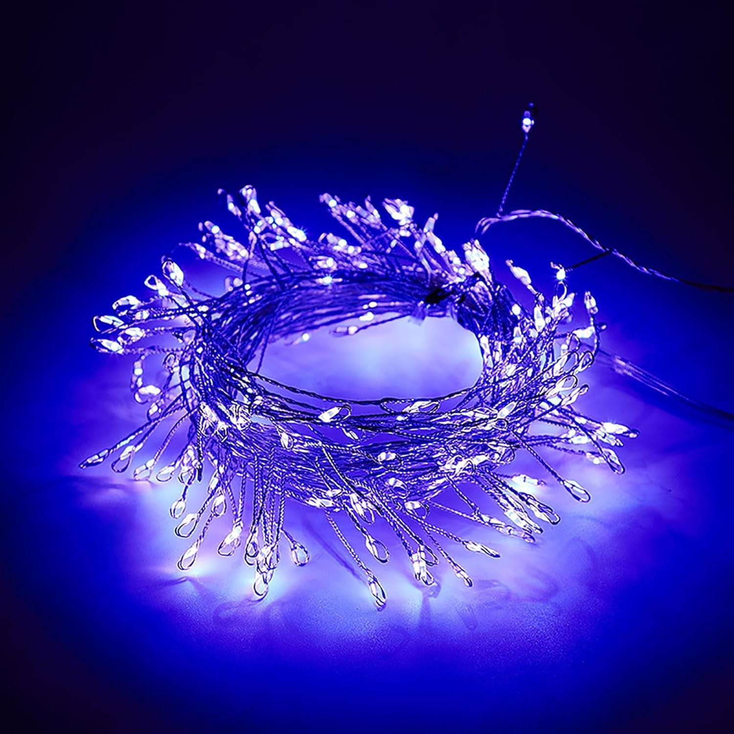Mini Firecrackers String Light 19.68Ft 200 LED USB Operated 8 Modes Cluster Chain Fairy String Lights with Remote Control Firefly Lights for Xmas Party Home Garden Decoration