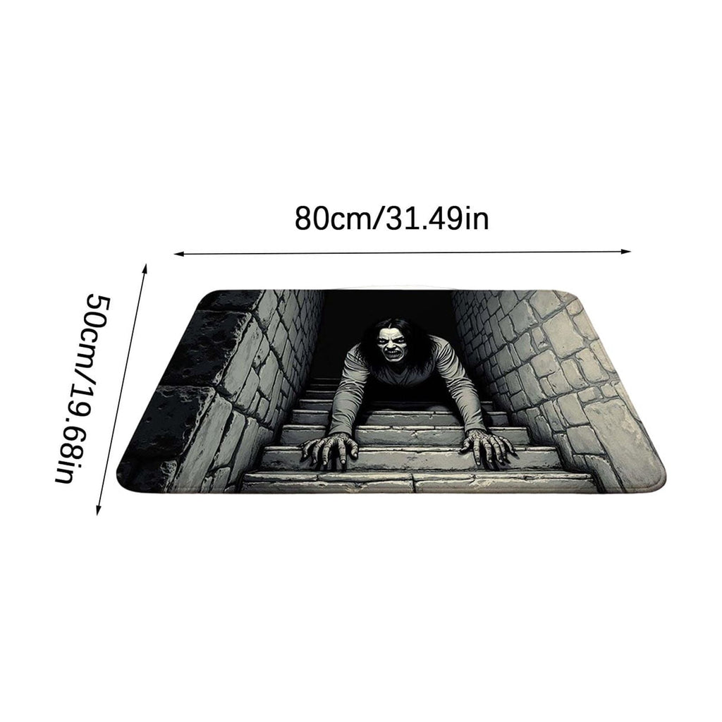 Halloween Decorations-Halloween 3D Scary skeleton Doormat,Creepy Monster Visual Illusion Entryway Rug,Non Slip Rubber Back Rug for Porch Hallway Indoor Outdoor Rug Home Decor