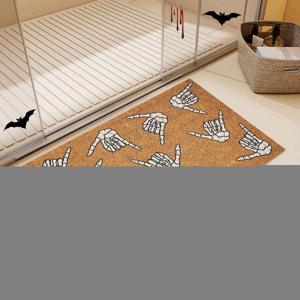 Stijggn Halloween Kitchen Mats for Floor Halloween Rugs Halloween Thanksgiving Decorations Doormat, Welcome Mats for Front Door,Spooky Outdoor Mats for Home Decor Holiday Decorative