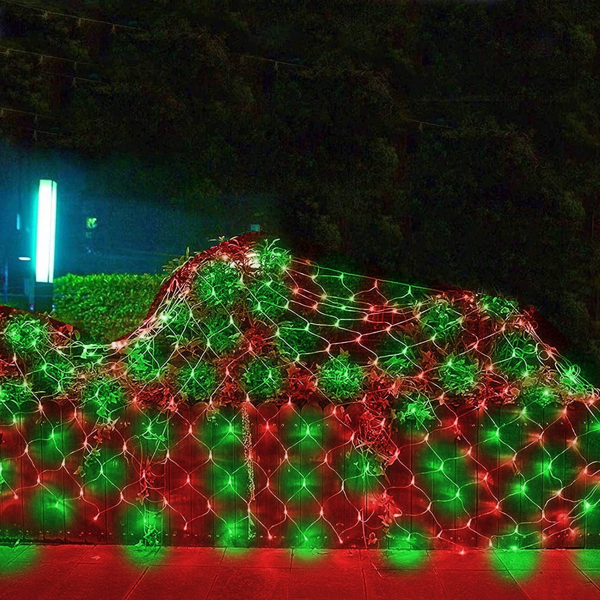 Dazzle Bright Christmas Net Lights, 360 LED 12FT x 5 FT Transparent Wire Waterproof Connectable String Lights with 8 Modes Christmas Outdoor Lights for Bushes Garden Party Holiday Decoration (Green)