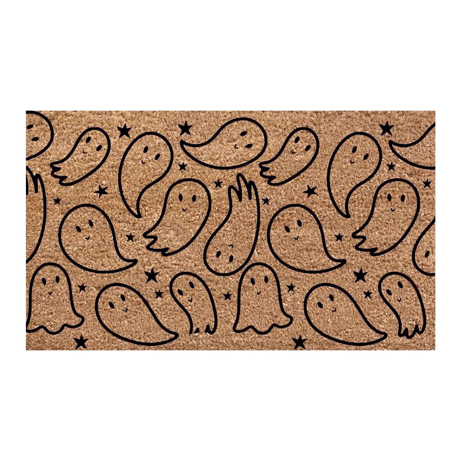 Halloween Spooky Printed Doormat, Soft Absorbent Non-Slip Rugs for Front Door Bathroom Kitchen Entryway, Halloween Decorations