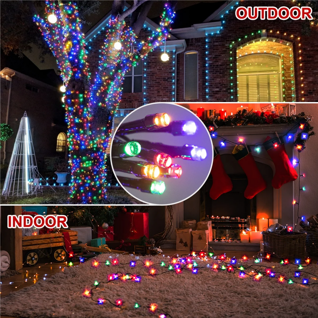 Scidweet Christmas String Lights, 108 ft 300 Twinkle String Lights for Xmas Christmas Tree Indoor Outdoor Home Decorations, Multicolor