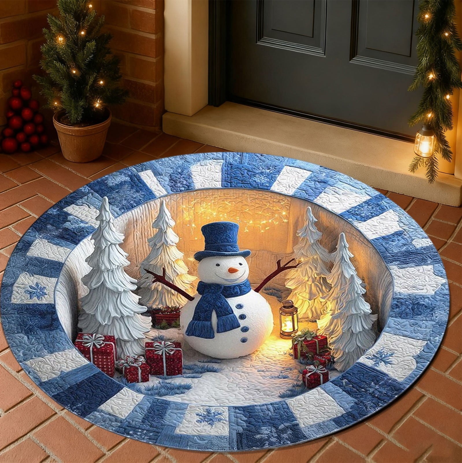Tupukom Gifts Under 5 Dollars Christmas Doormat With Non Slip Indoor Christmas Welcome Mat with Absorbent & Dirt-Trapping, Outdoor Christmas Tree Door Mat Front Porch Decor 16" x 24" Inch