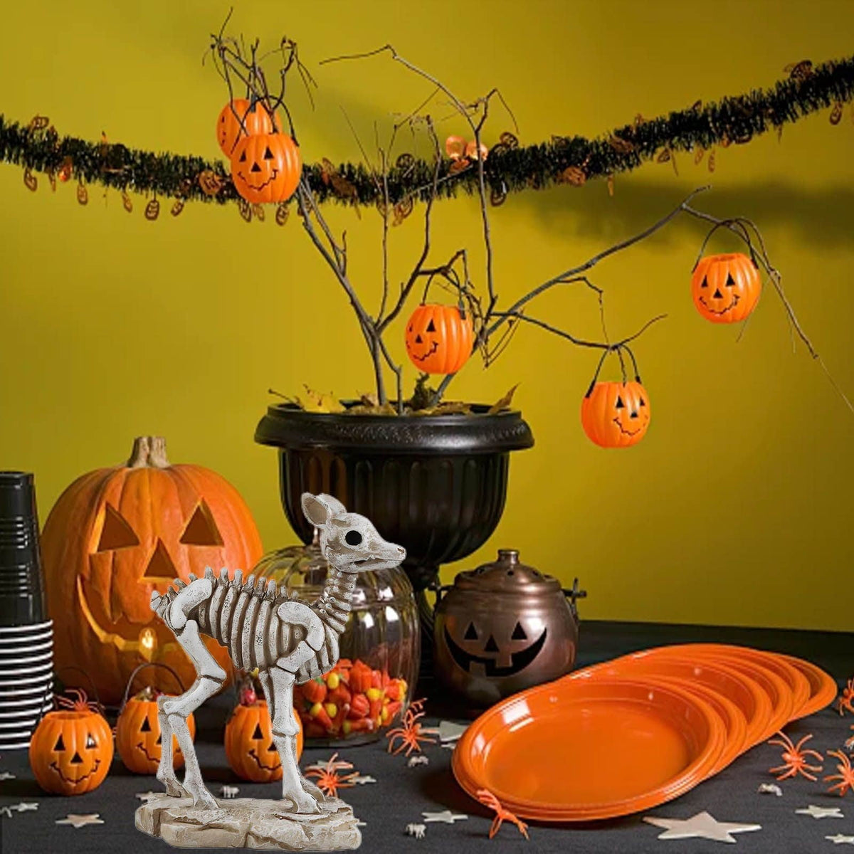 amlbb Halloween Decorations Outdoor Halloween Dark Terror Skeleton Decoration Props Set Up Ghost House Halloween Decor on Clearance