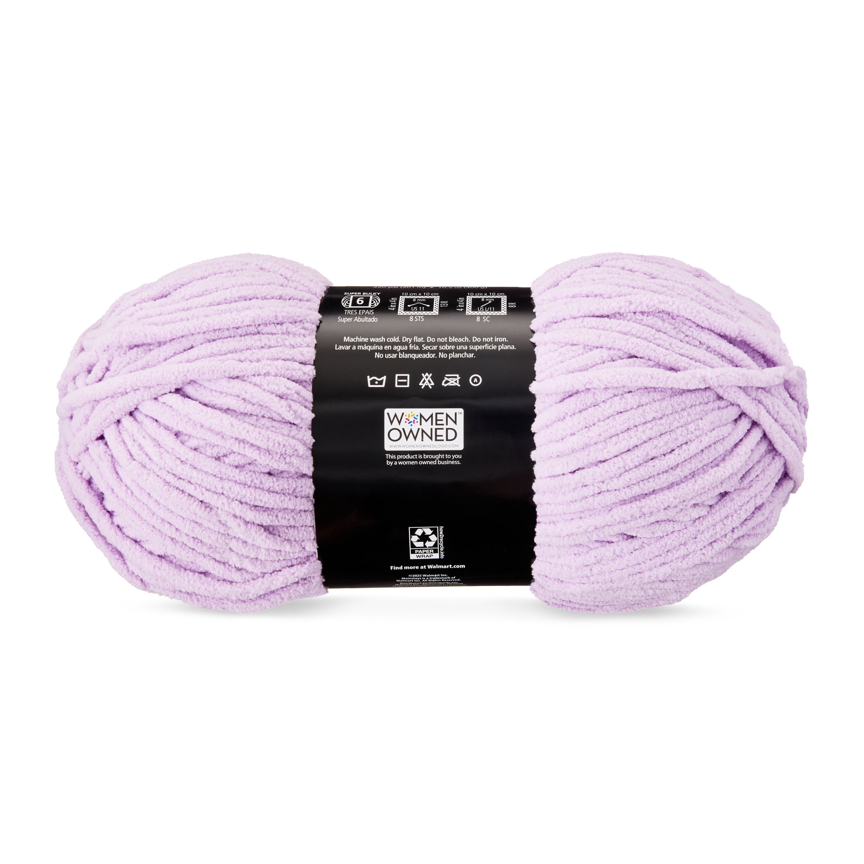 Mainstays Cozy Chenille Yarn, 220 yd, Arctic White, 100% Polyester, Bulky