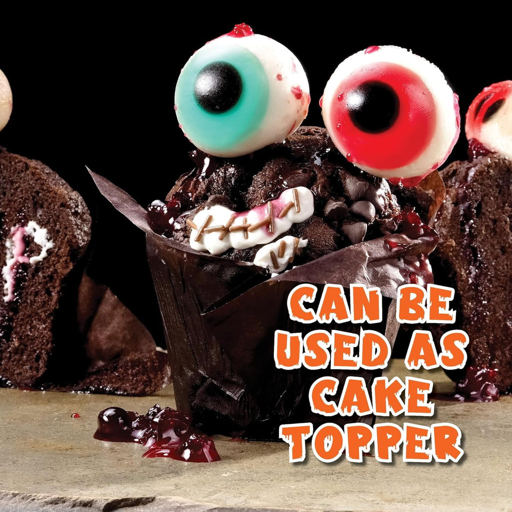 30 Gummy Eyeballs, Spooky Halloween Eyeball Candy in 4 Flavors, Soft Gummies with Jelly Filling, Individually Wrapped, By 4YoreElves (19 oz)