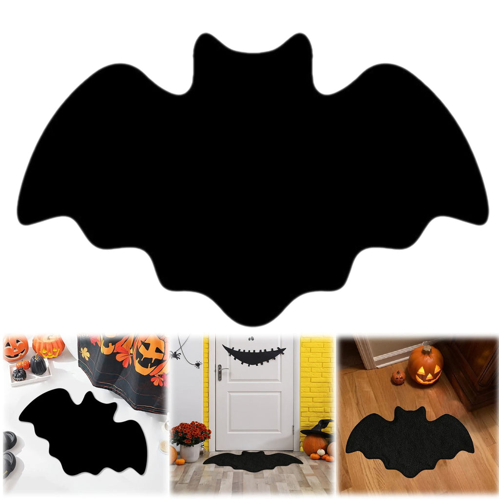 BinKFF Halloween Bats Welcome Door Mat,Black Bat Doormat for Outside Entrance Home Decor,Non-Slip Carpet Rugs with Felt Entryway Mat for Patio Indoor Front, 5 Sizes