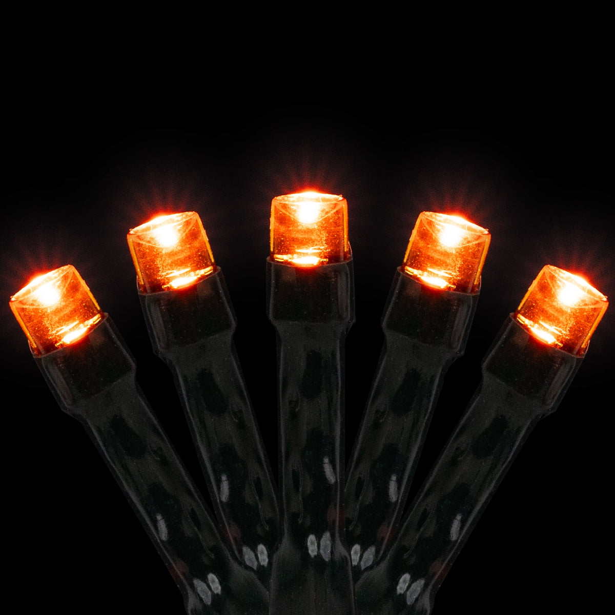 Northlight LED Wide Angle Halloween Lights - Orange - 10' Black Wire - 20ct